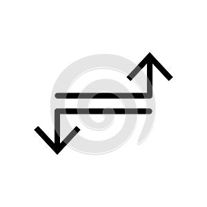 Vector line icon different direction arrow pointer graphic as a navigation element on your web page. Curved arrow vector