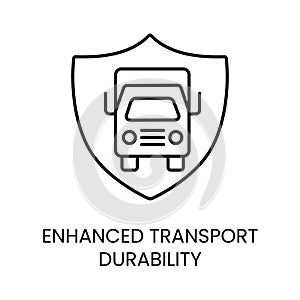 Vector line icon Improved transport resistance with editable stroke, for packaging