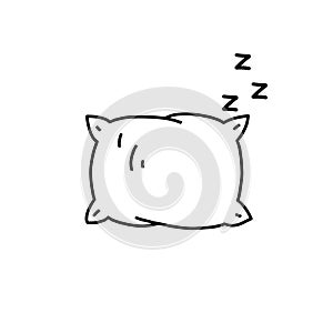 Vector line icon with pillow