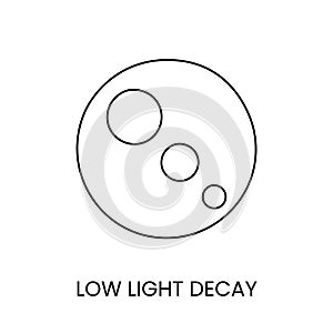 Vector line icon representing low light attenuation.