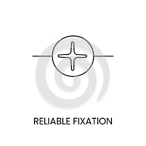 Vector line icon representing secure fixation