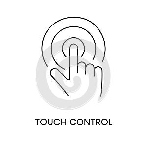 Vector line icon representing touch control.