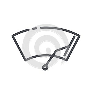 Vector line icon of a windscreen wiper front view isolated