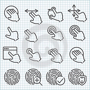 Vector line icons set