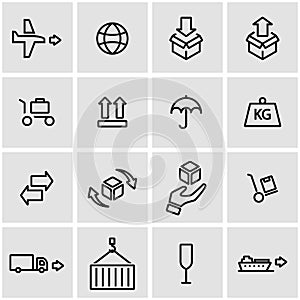 Vector line logistic icon set