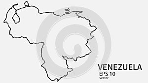 Vector line map of Venezuela. Vector design isolated on white background. Web