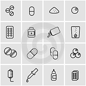 Vector line pills icon set