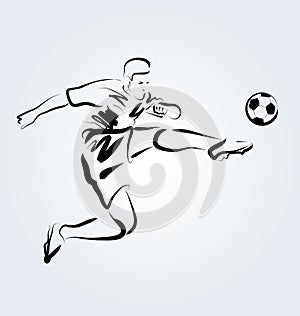 Vector Line sketch footballer photo