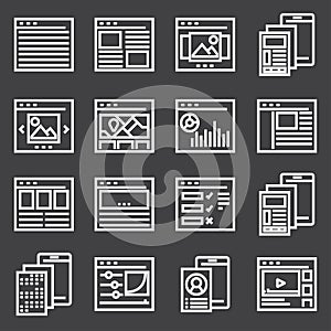 Vector line User Interface Icons