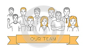 Vector line web concept of our team
