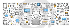 Vector line web concept for programming