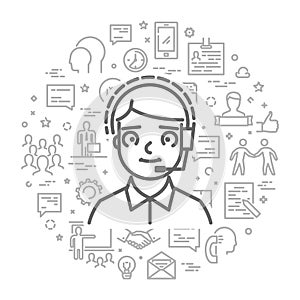 Vector line web concept for support