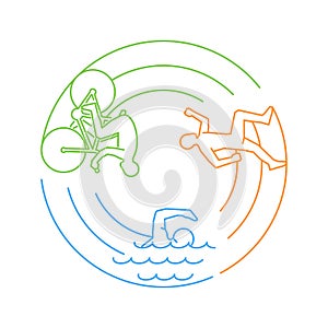 Vector line web concept for triathlon