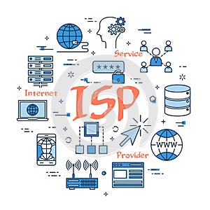 Blue Internet Service Provider Concept