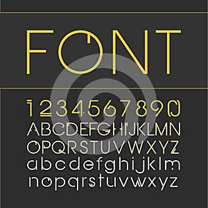 Vector linear font. Line style font with a numeral
