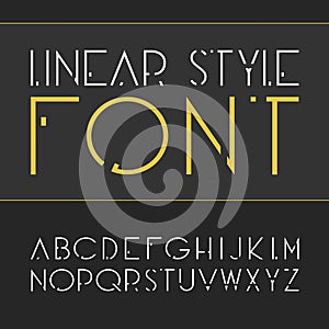 Vector linear font - simple and minimalistic alphabet in line style