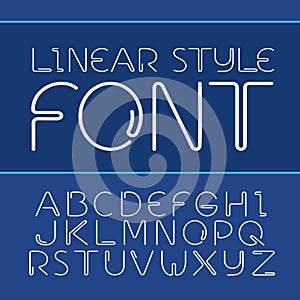 Vector linear font - simple and minimalistic alphabet in line style