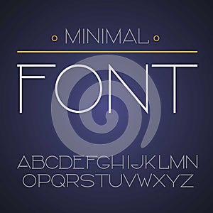 Vector linear font - simple and minimalistic alphabet in line style