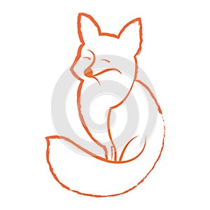Vector linear image of a fox