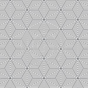 Vector linear pattern. Modern stylish texture. Repeating geometric tiles from thin line elements on linear triangle