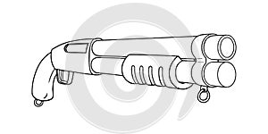 Vector linear sketch of a pump action shotgun