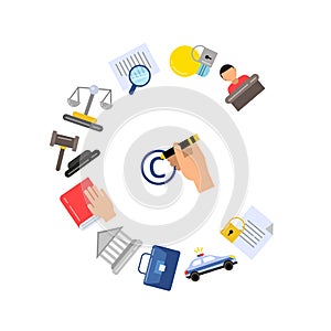 Vector flat style copyright elements or icons photo