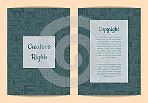 Vector linear style copyright elements card photo