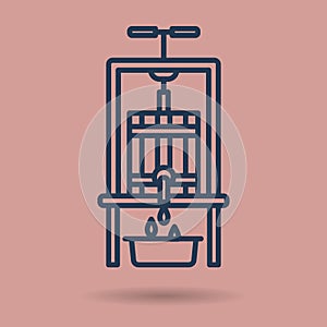 Isolated linear icon - Wine press