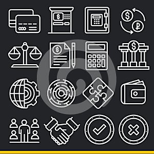 Vector lines icons pack collection