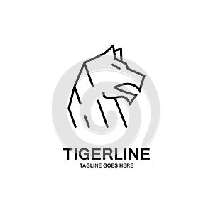 Vector linier icon and tiger logo design element. unique and simple design. modern templates