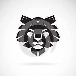 Vector of lion face design on white background. Wild Animals. Lion logo or icon. Easy editable layered vector illustration