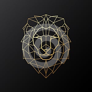 Vector Lion head illustration in polygonal style.