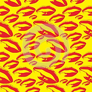Vector LIP background pattern RED AND YELLOW