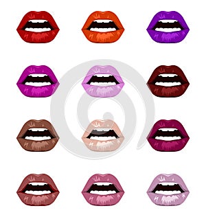 Vector lips set.