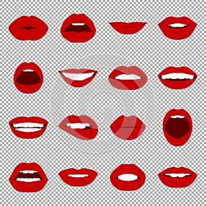 Vector lips set.