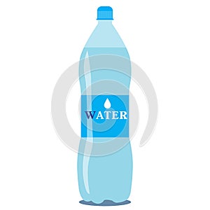 Vector 1 litre bottle of pure water on a white background