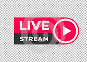 Vector live stream icon flat style