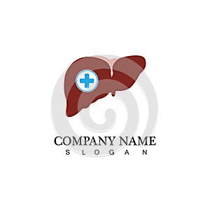 vector liver icon flat logo
