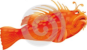 Vector llustration 3D RedFish AI EPS