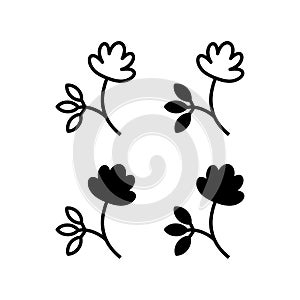 Vector llustration of clower plant with flower