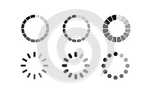 Vector loading icon. Progress bar for upload download round process simple design