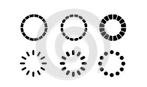 Vector loading icon. Progress bar for upload download round process simple design