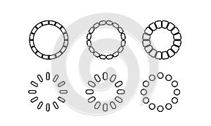 Vector loading icon. Progress bar for upload download round process simple design
