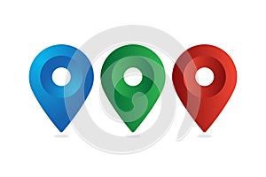 Colorful Map Pointer Icon Isolated on White Background. Vector Illustration