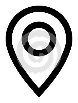 Vector Location Marker Line Icon