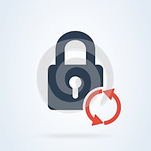 Vector lock recover and reset icon. security password illustration