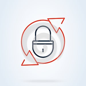 Vector lock recover and reset icon. security password illustration