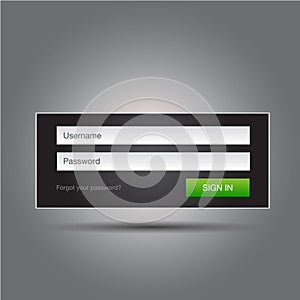 Vector login interface