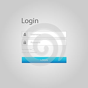 Vektor prihlásenie rozhranie a heslo 