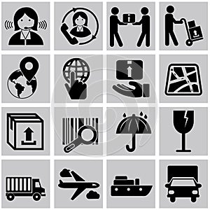 Vector logistic, delivery and shipping icon set